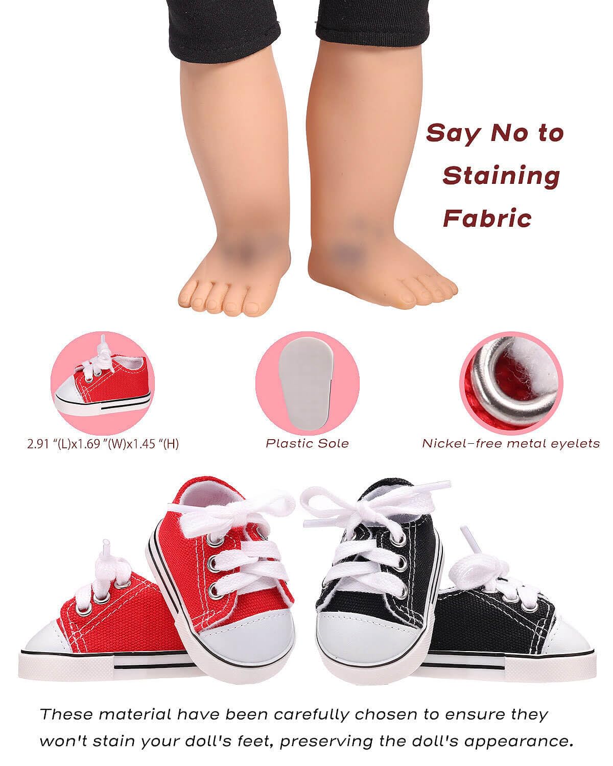 Prollete white threaded socks offer neat detailing for dolls.