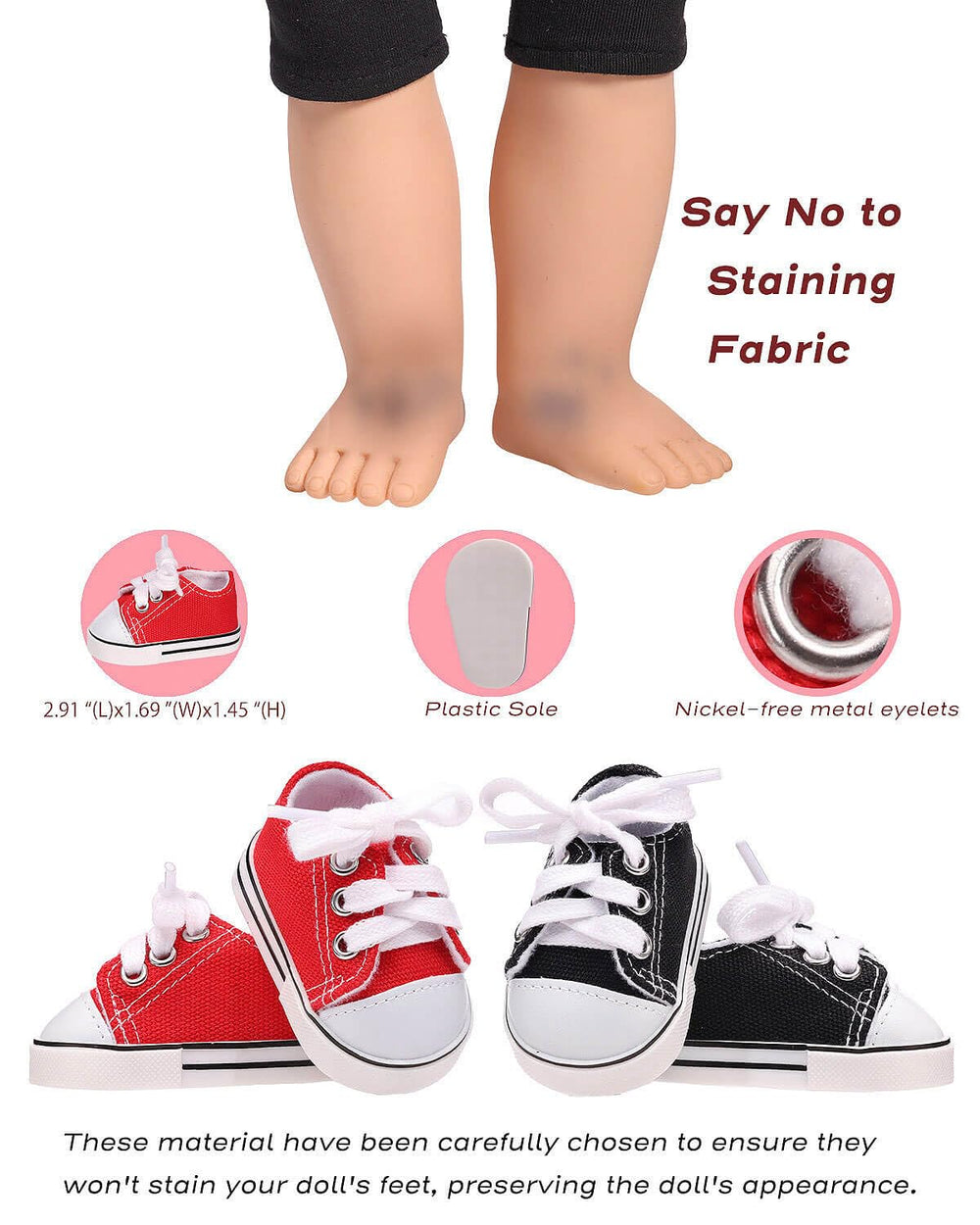 Prollete white threaded socks offer neat detailing for dolls.