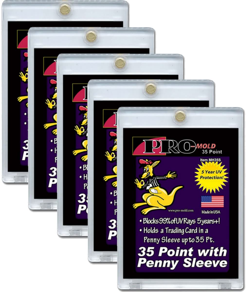 Promold 5-pack 35pt magnetic card holder for sleeved cards keeps cards organized and protected.