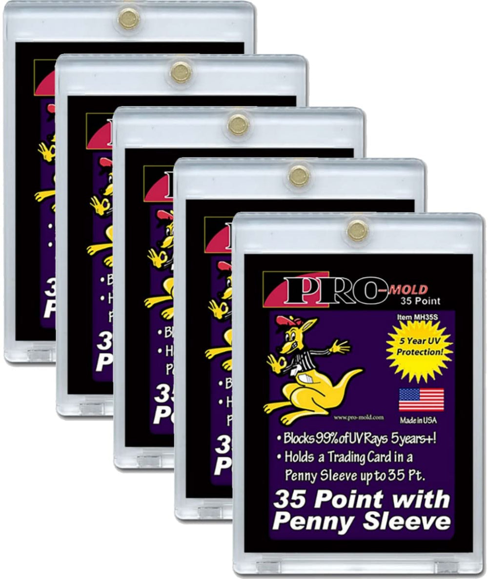 Promold 5-pack 35pt magnetic card holder for sleeved cards keeps cards organized and protected.