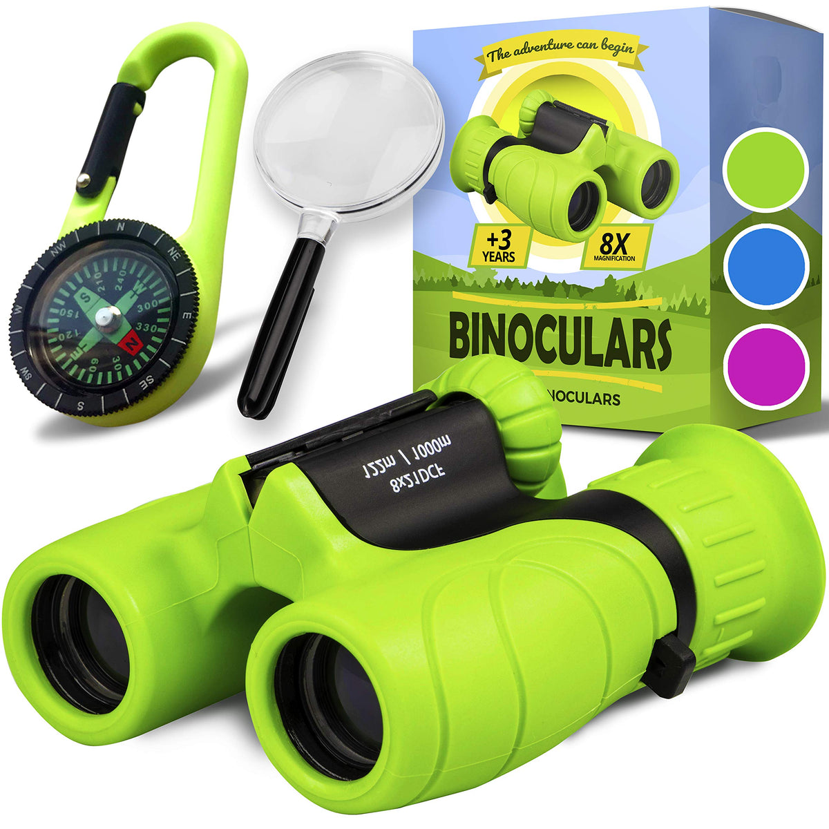 Promora Kids 8x21 front view, compact and easy to grip for outdoor exploration.