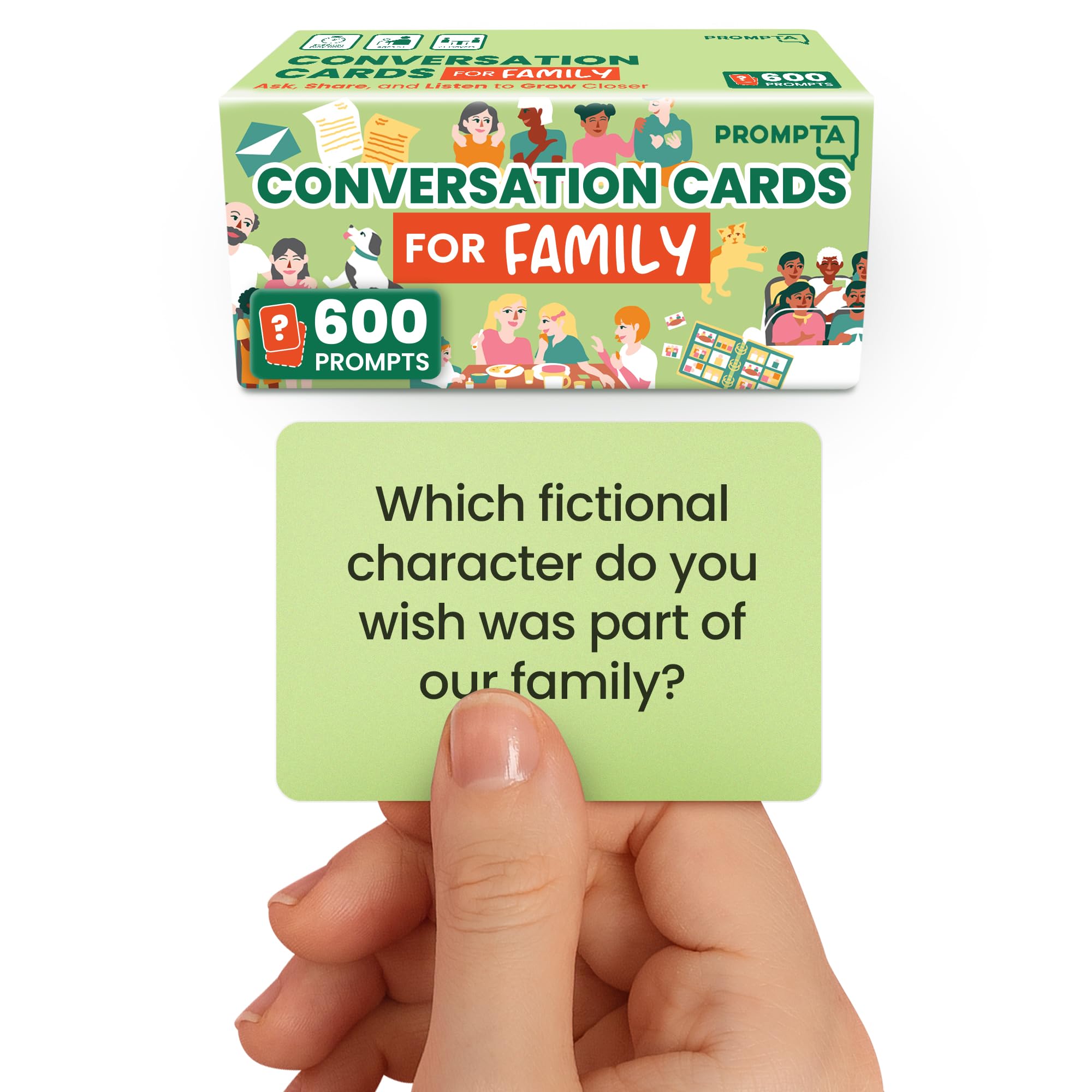 Prompta 600 cards on the table boost family game night bonding.