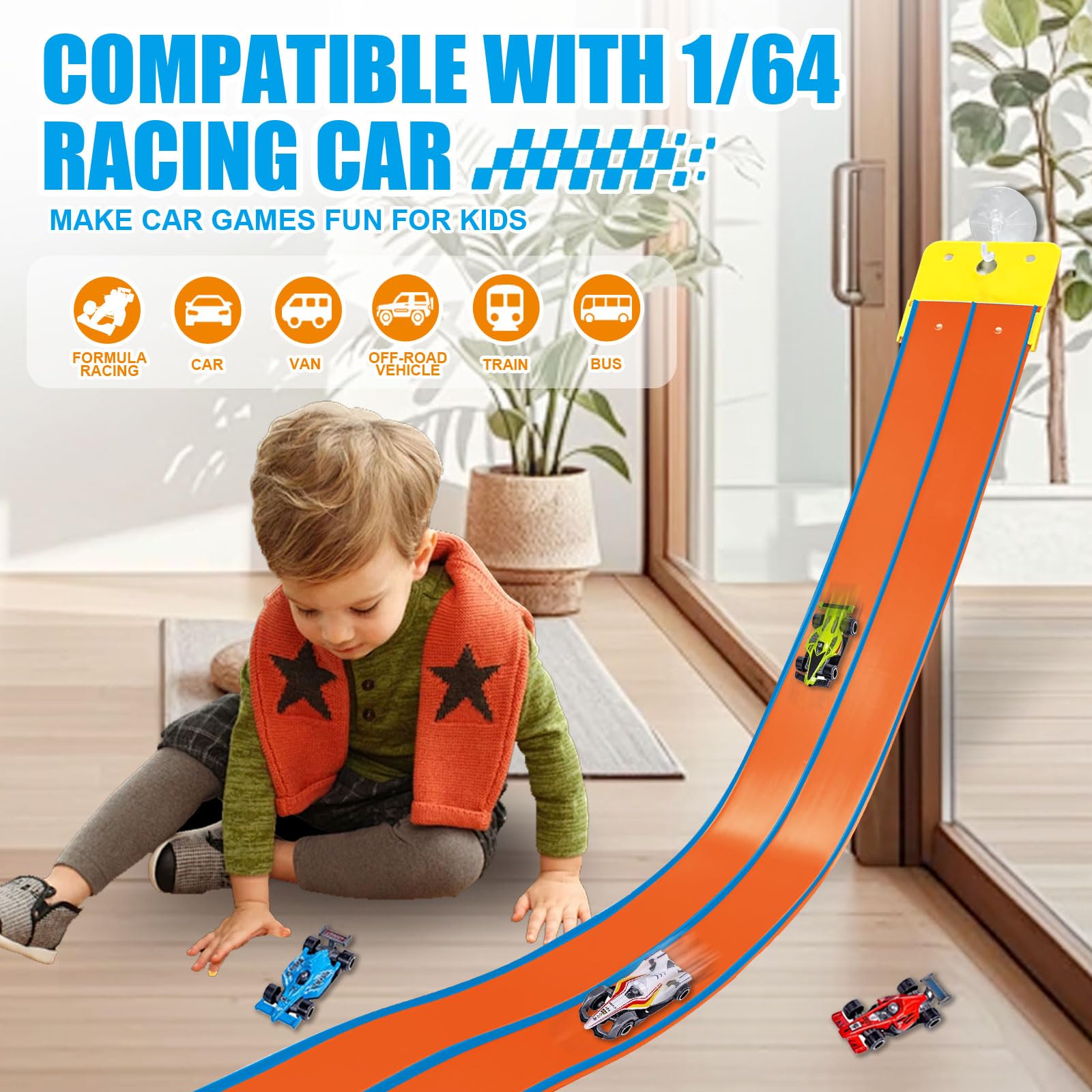 Prtneg four car set ready for immediate play.