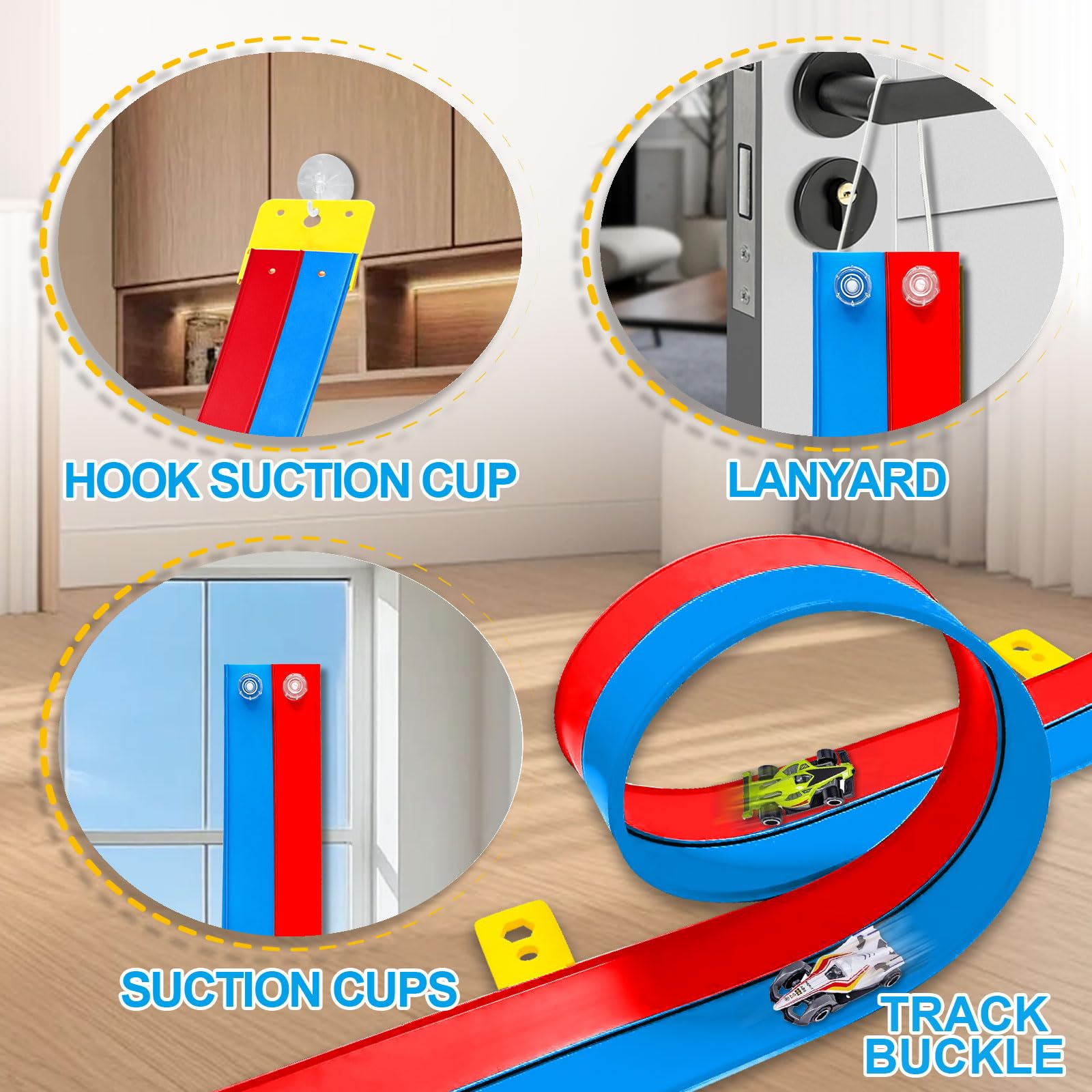 Prtneg portable race track for travel and on-the-go play