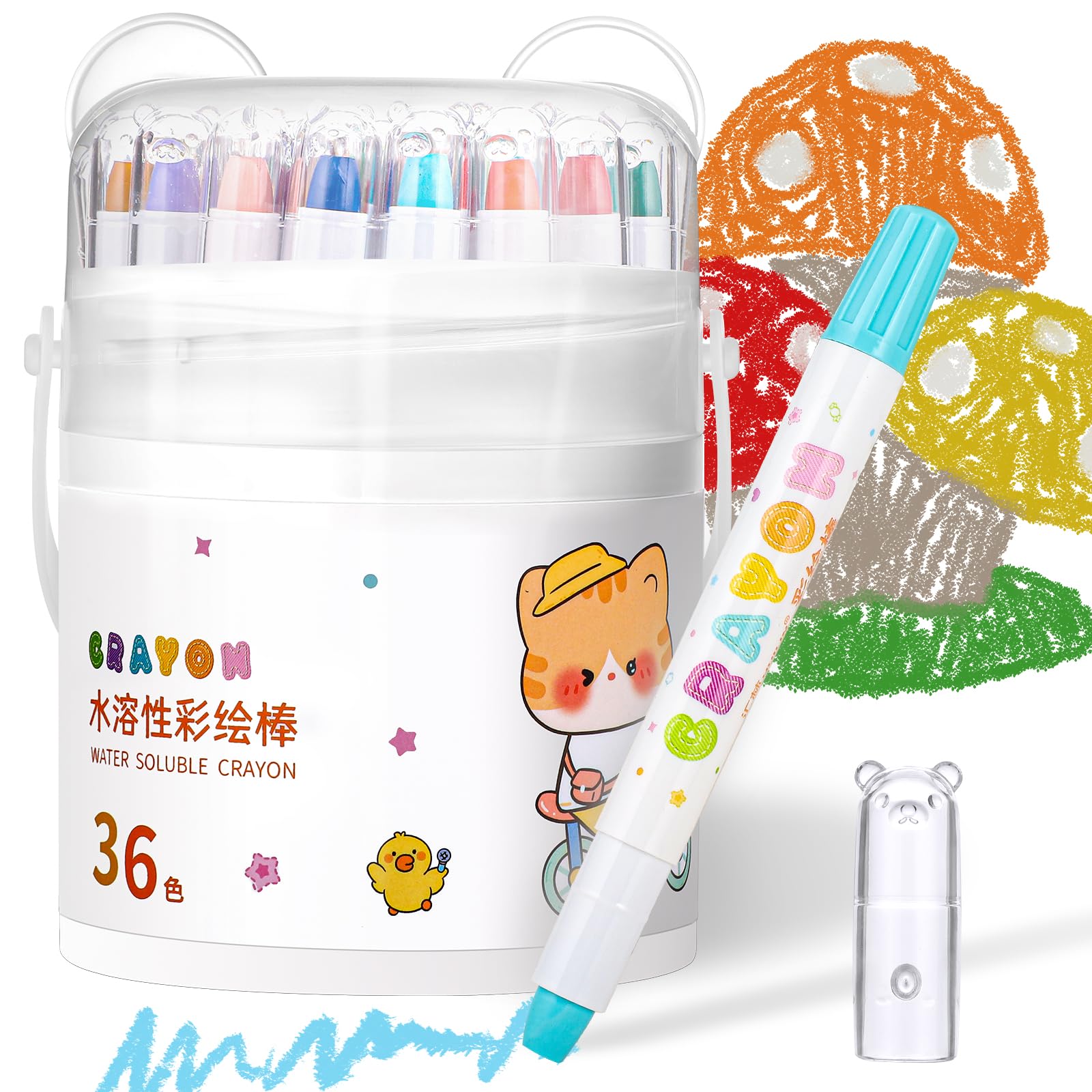 Prudiut 36-color silky twistable crayons in packaging, ideal for gifting and planning projects