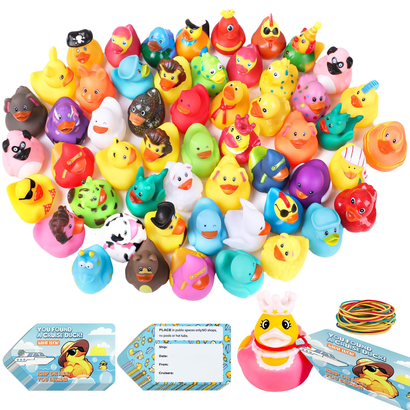 Prudiut cruise ducks pack for hide-and-seek fun aboard ships.