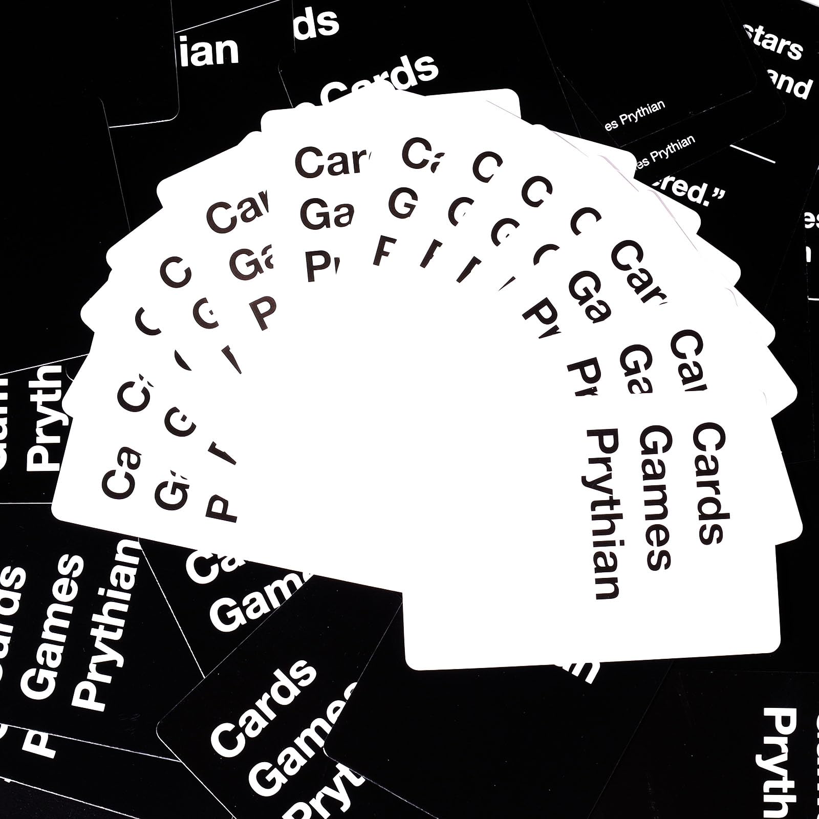 Prythian Cards open box reveals components and setup for quick party starts