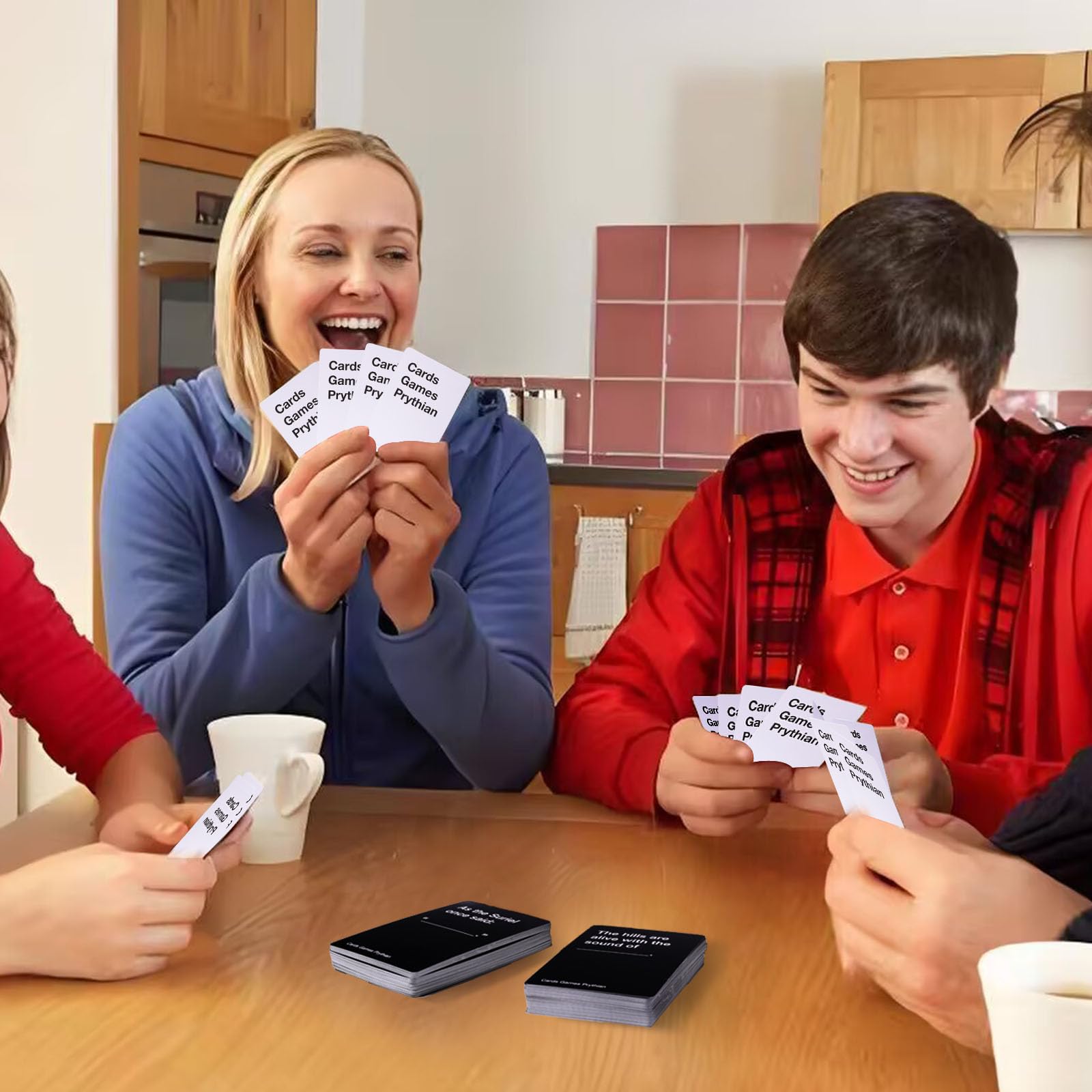 Prythian Cards players at table capture lively interaction and shared laughs during play