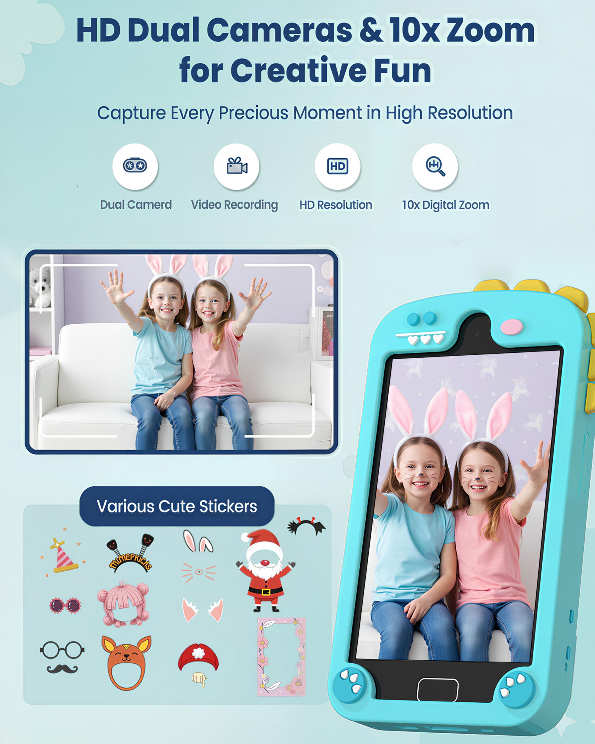 Psalms & Pals Kids Phone 3D holographic projection brings visuals to life.
