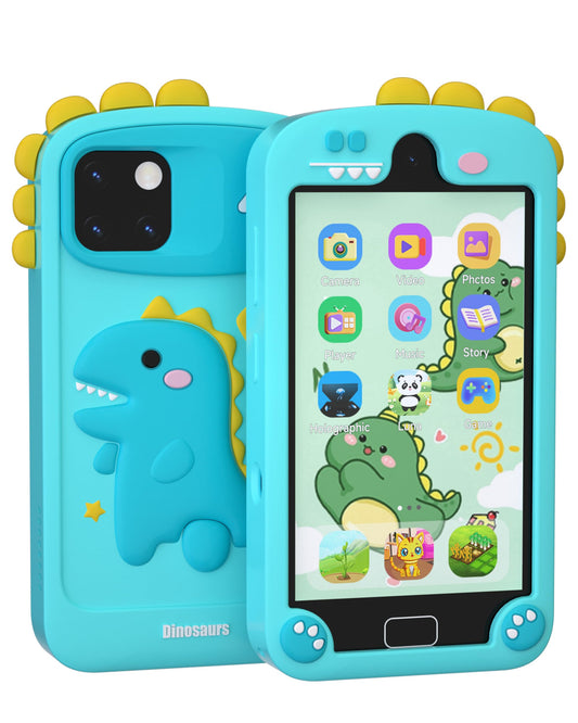 Psalms & Pals Kids Phone with dinosaur design for imaginative play.