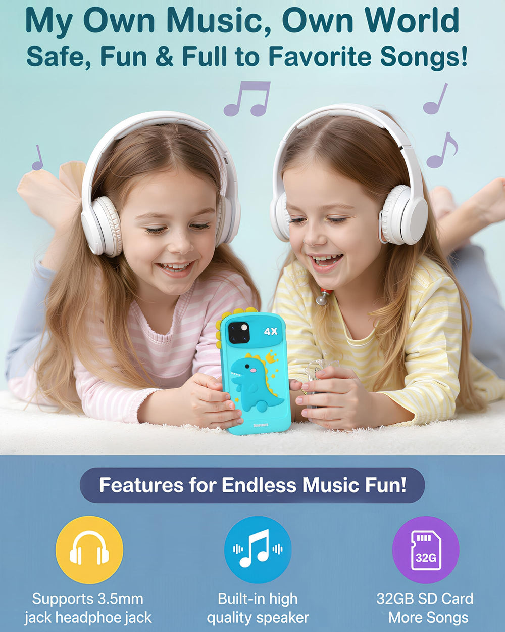 Psalms & Pals Kids Phone silicone case protects during drops.