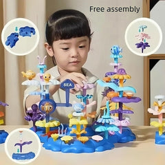 PSDVAYI Coral Garden Building Set supports color recognition and stacking through hands-on play.