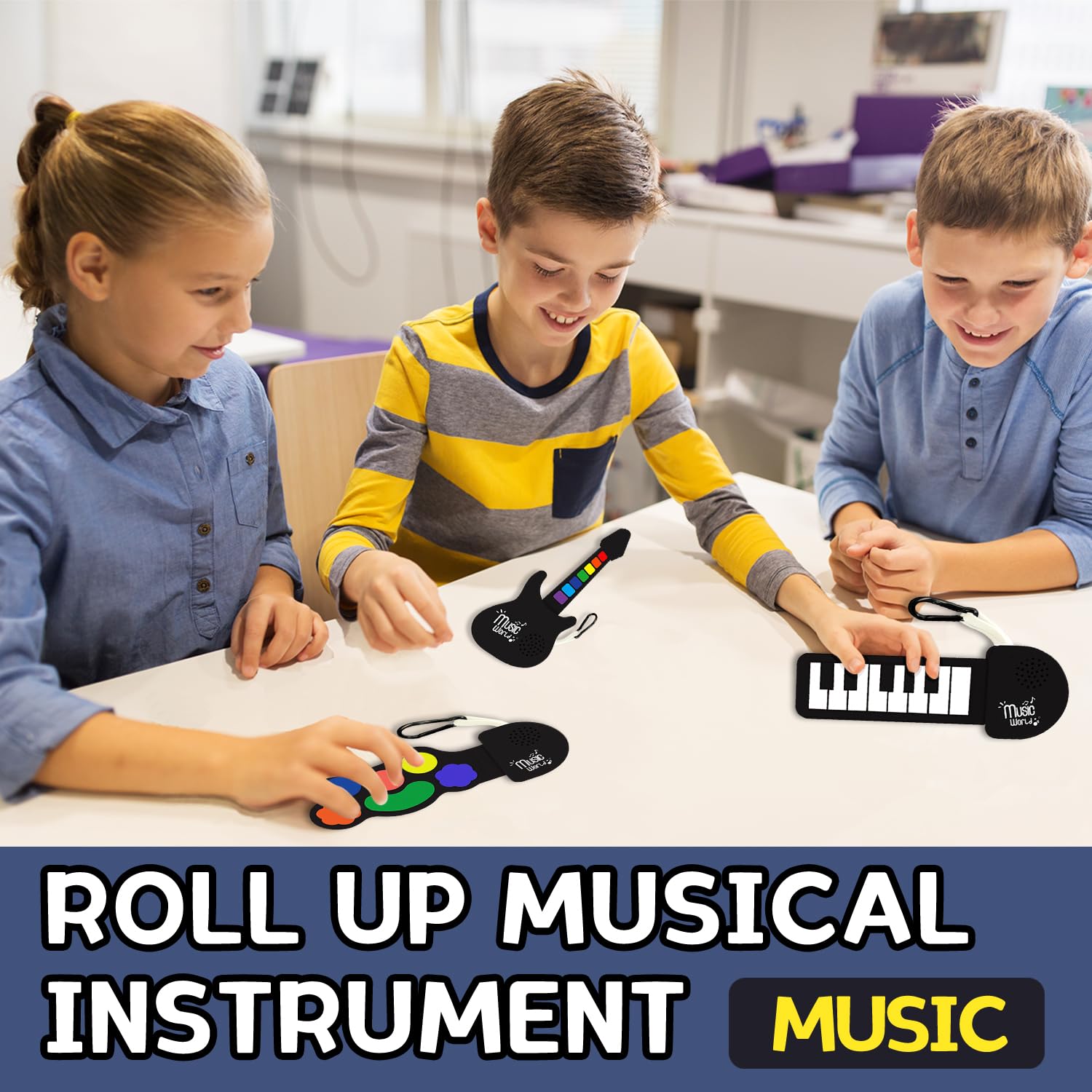 PSXTCU mini roll-up keychain: durable musical charm for bags.