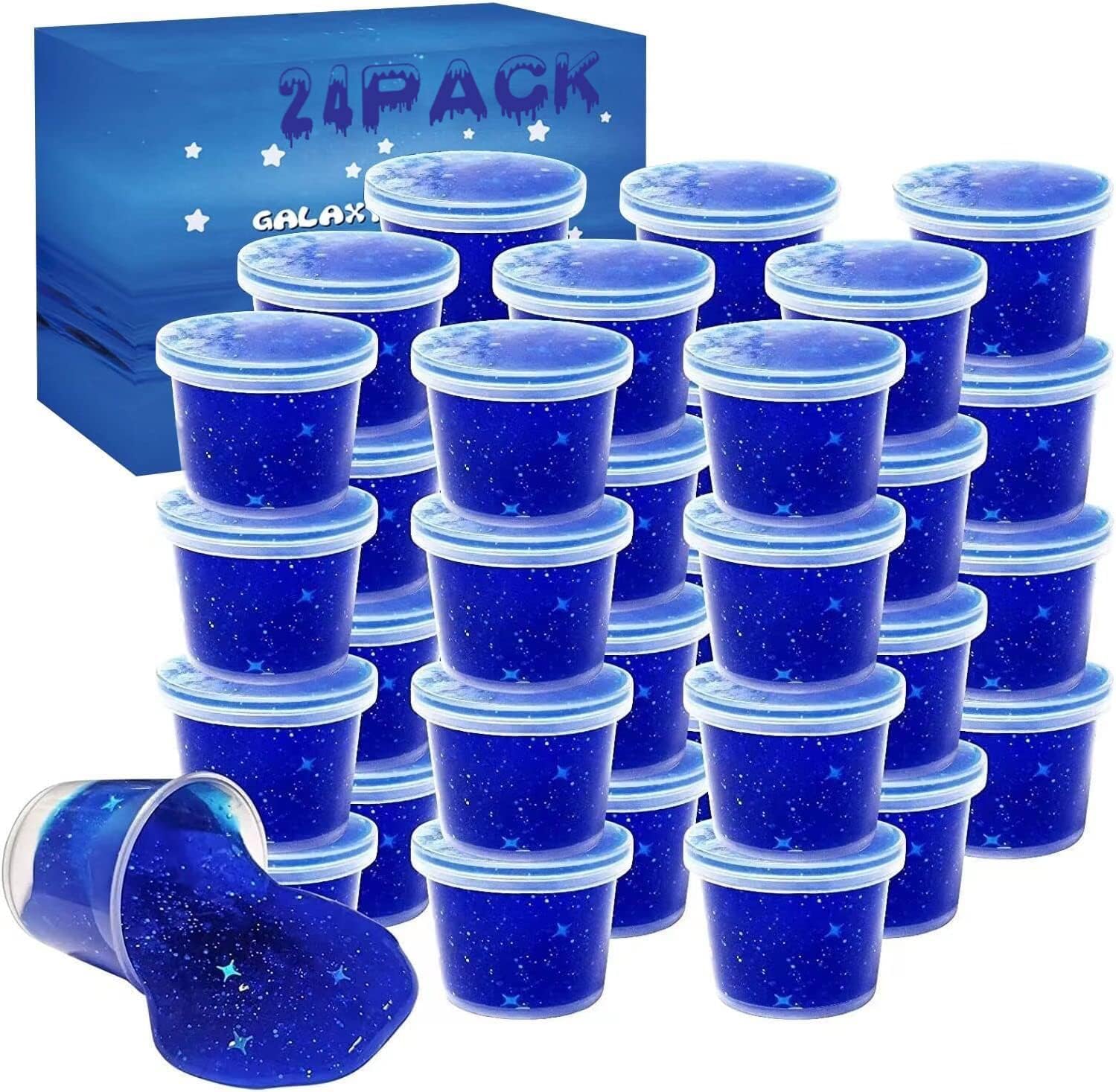 PTFVTN 24-pack blue galaxy slime box for party favors and playtime