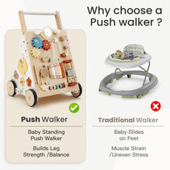 PTINFLUCE quiet rubber wheels protect floors while guiding little ones