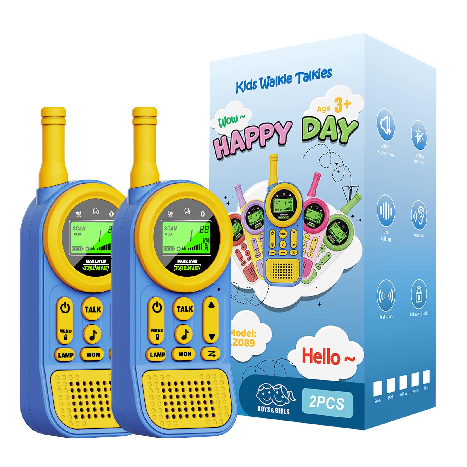 Ptnerbeh kids walkie talkies with backlit LCD for clear night communications.