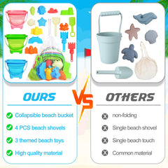 PUBUBLLE collapsible beach bucket folded flat for easy packing on trips.