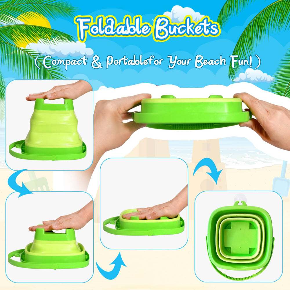 PUBUBLLE mesh beach bag keeps tools organized and sand dry after play.