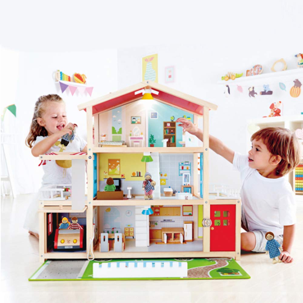 PUCKWAY dollhouse playset enhances small world play scenarios