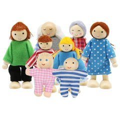 PUCKWAY lovely family dollhouse dolls set for imaginative play and storytelling