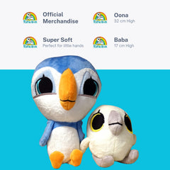 PUFFIN ROCK Oona and Baba plush set, 32cm and 20cm, for cuddles.