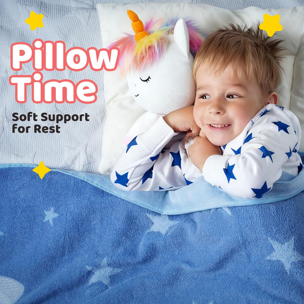 Puffpals 14-inch size fits beds, desks, and laps for coziness.