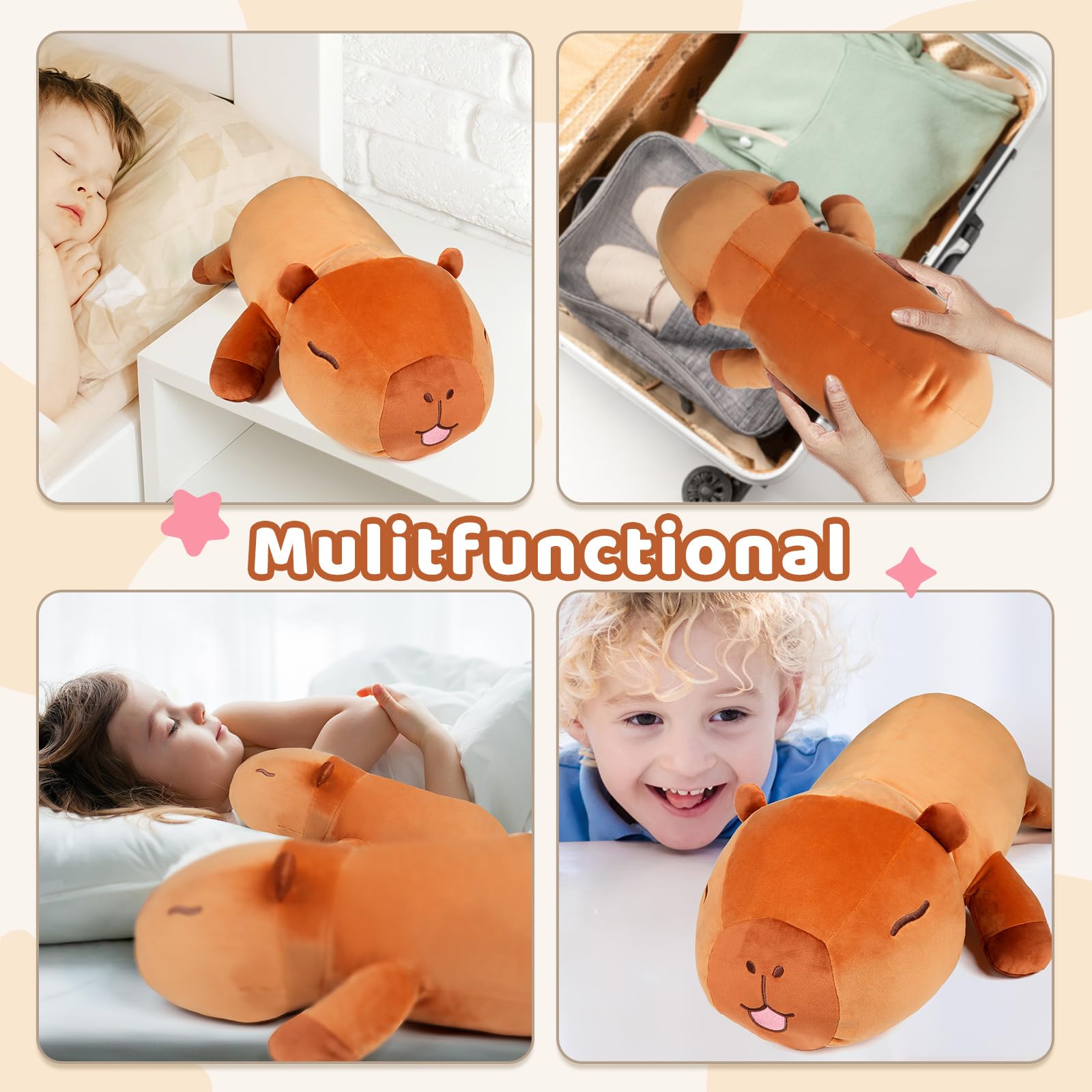 Puffpals Capybara weighted plush office or home routine companion