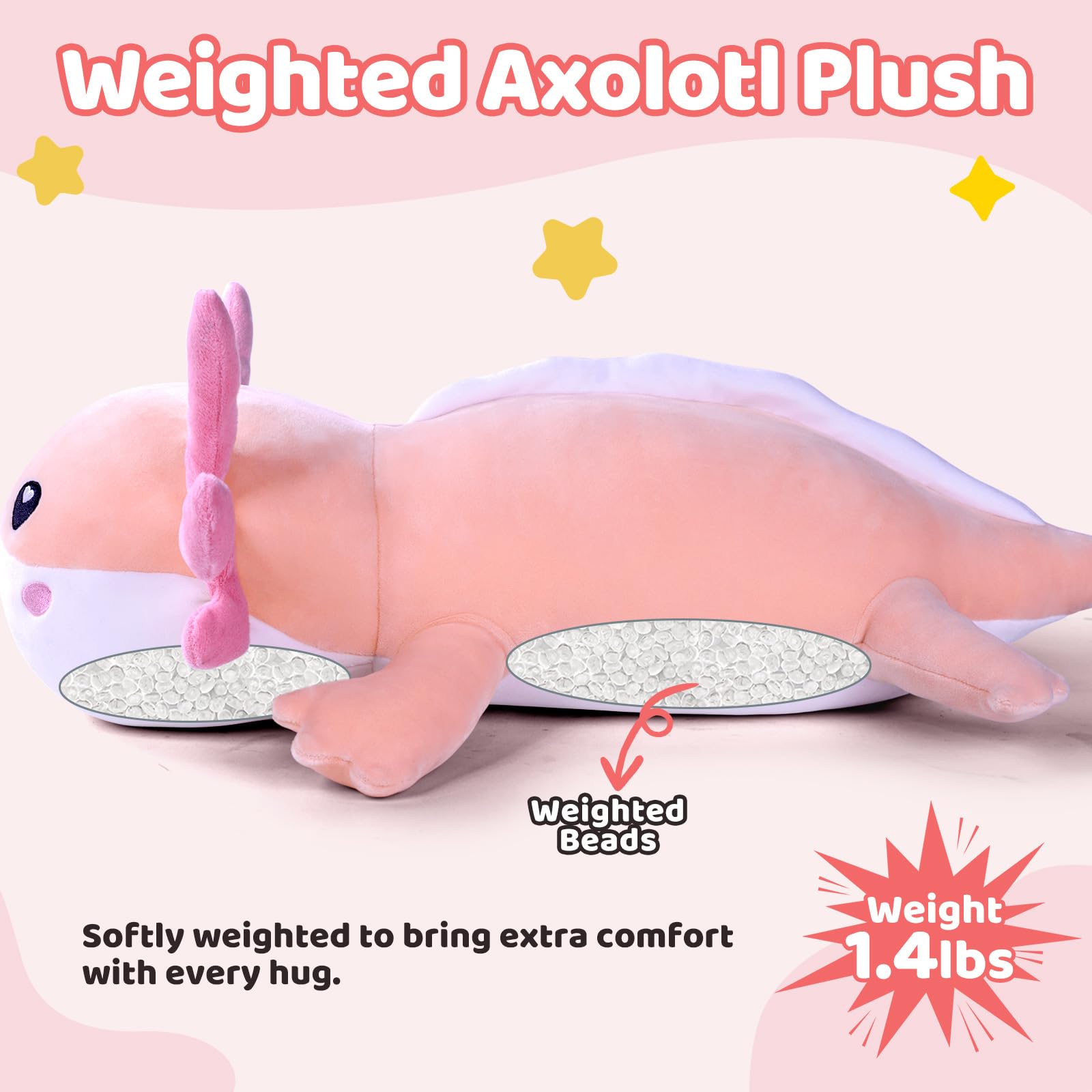 Puffpals weighted beads provide even pressure for calm.