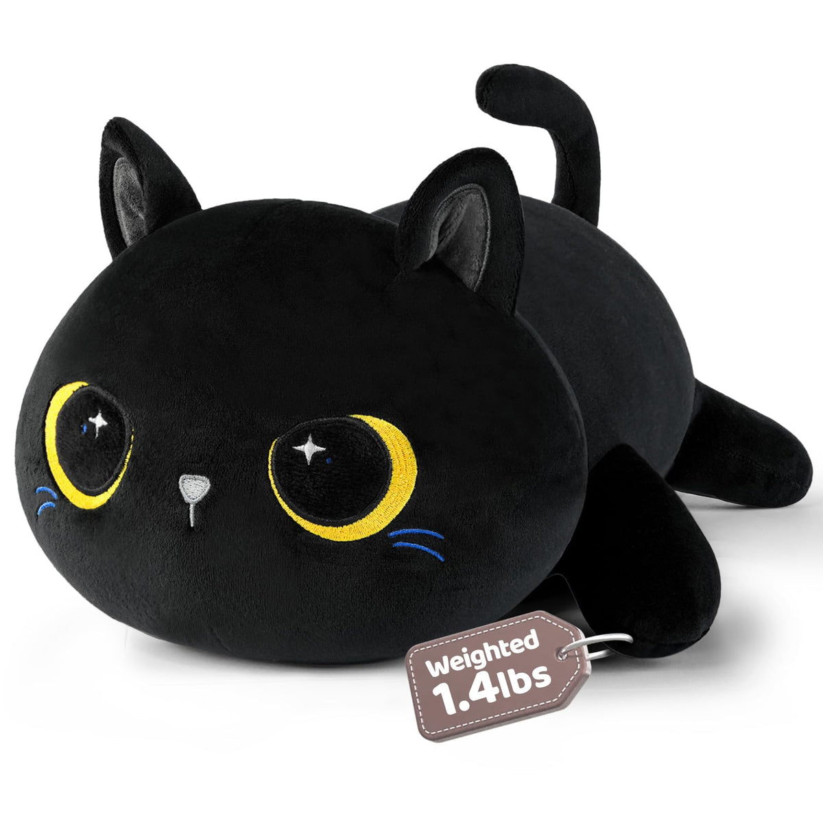 Puffpals weighted plush cat full view for cozy relaxation