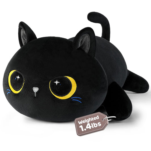 Puffpals weighted plush cat full view for cozy relaxation