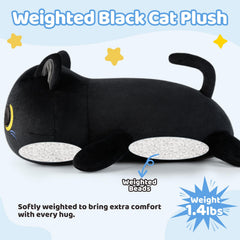 Puffpals weighted plush cat side view showing gentle embrace