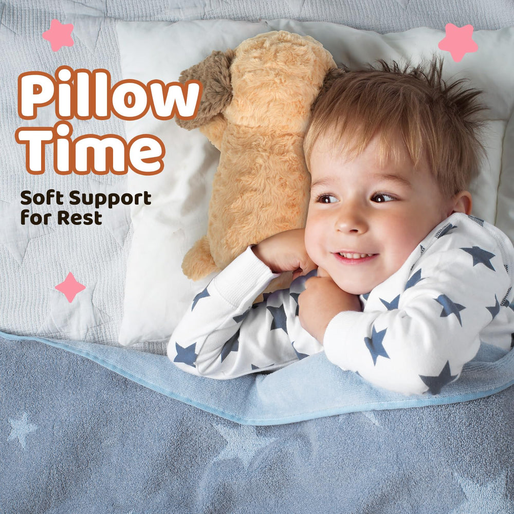 Puffpals weighted plush in living room, ideal for relaxation breaks.