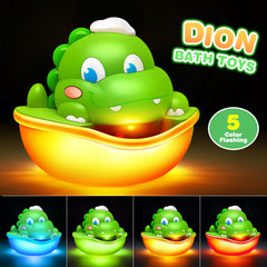 Puidapo dinosaur mouth bubbles showcasing colorful play during baths