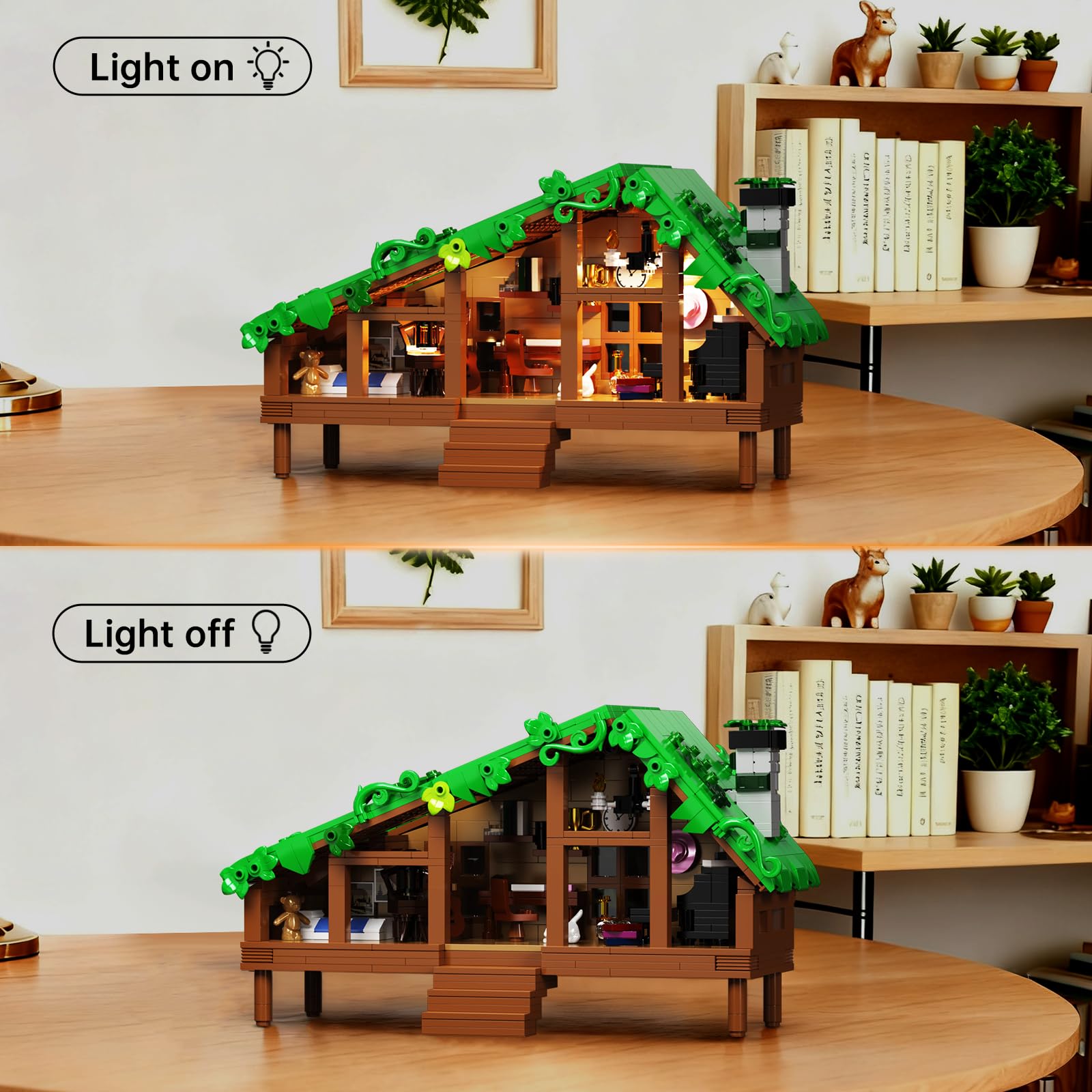 PUIOSYMG Folk Cabin window lighting adds warm ambiance