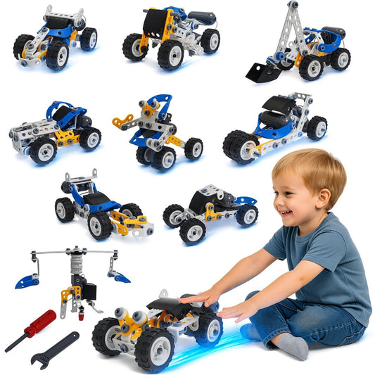 PUKUPIG 10-in-1 motorized building toys model cars for hands-on learning and creativity
