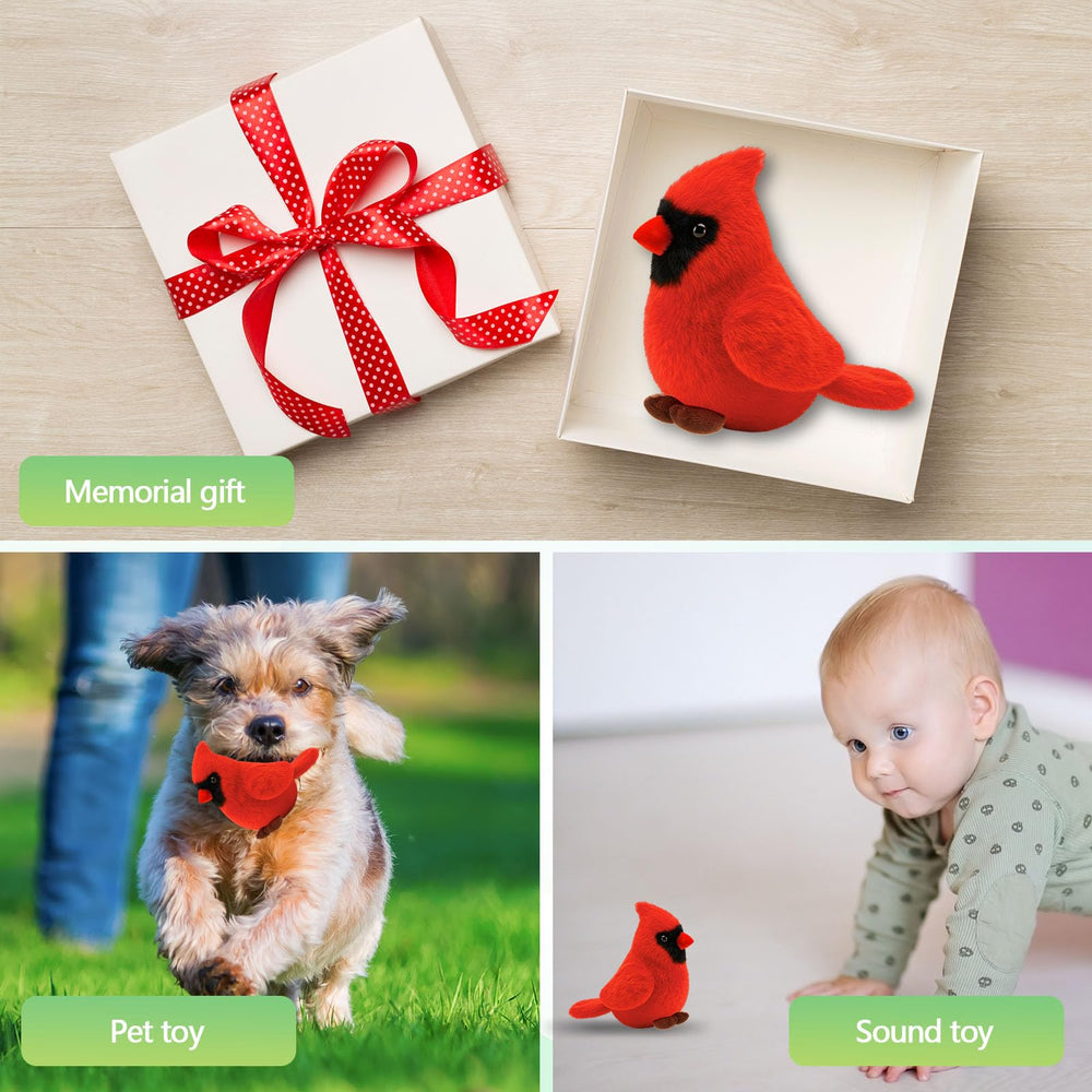 PullCrease cardinal toy features bright red color to capture attention.