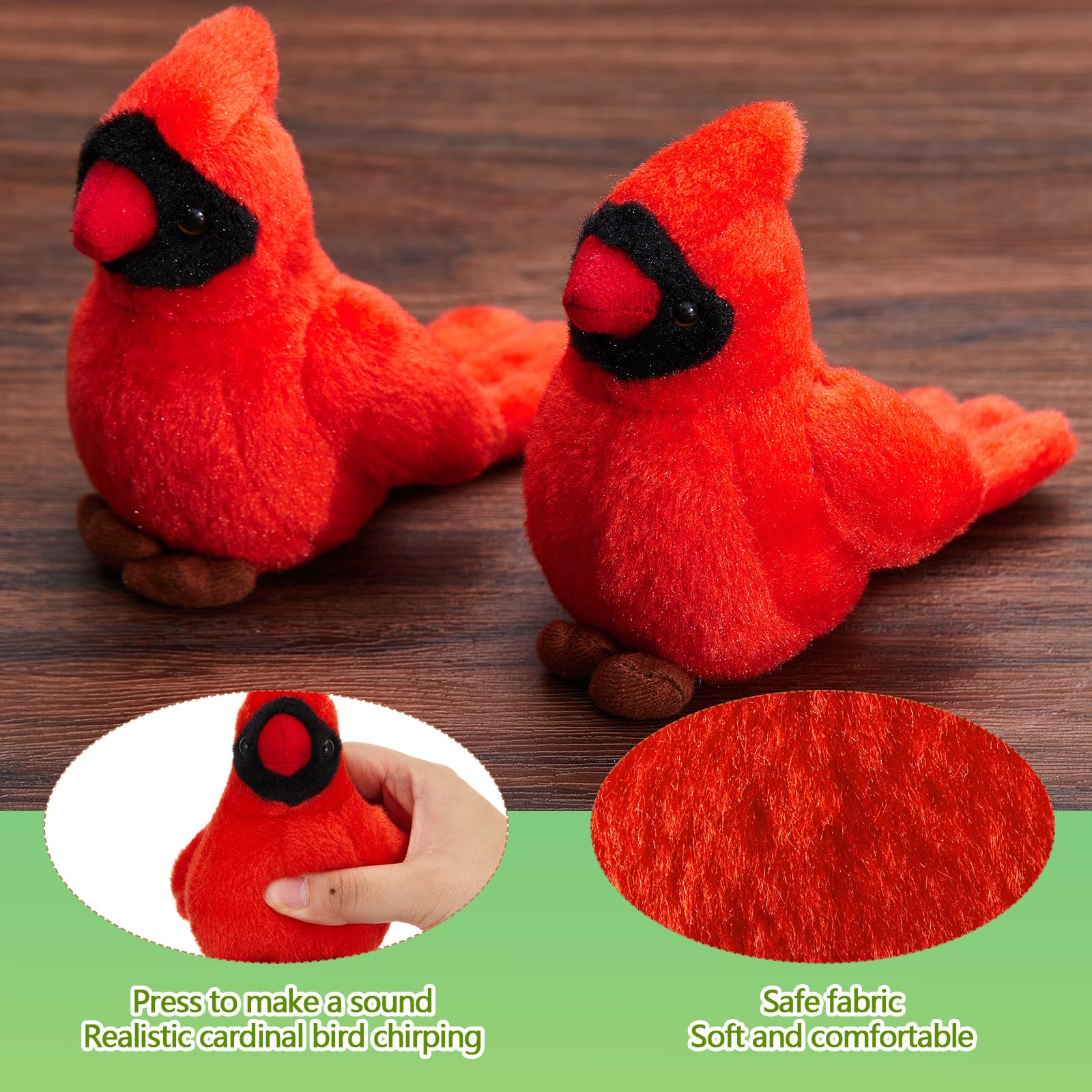 PullCrease cardinal toy in compact four-inch size for on-the-go fun.