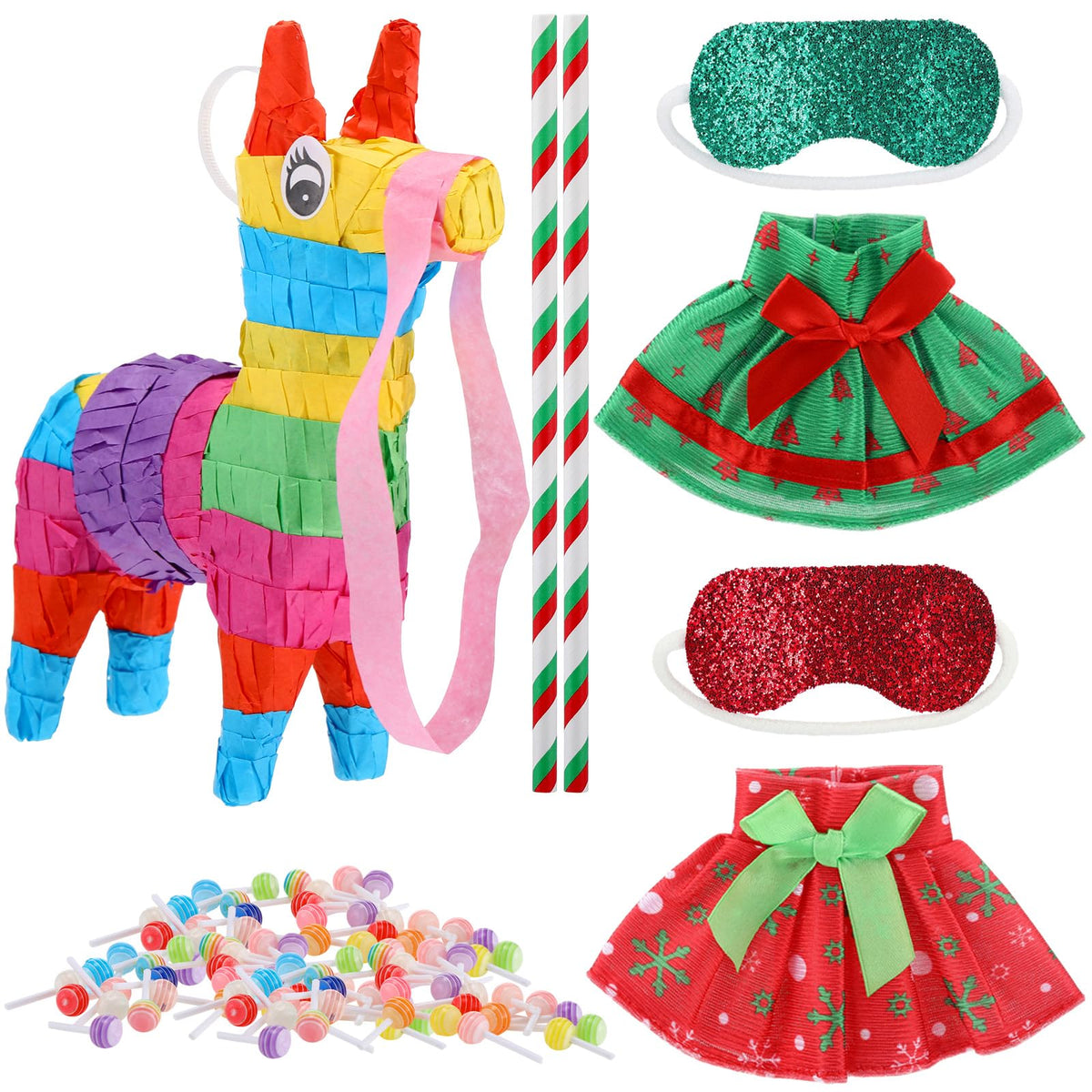 PullCrease pinata: festive centerpiece for holiday play and party decoration.