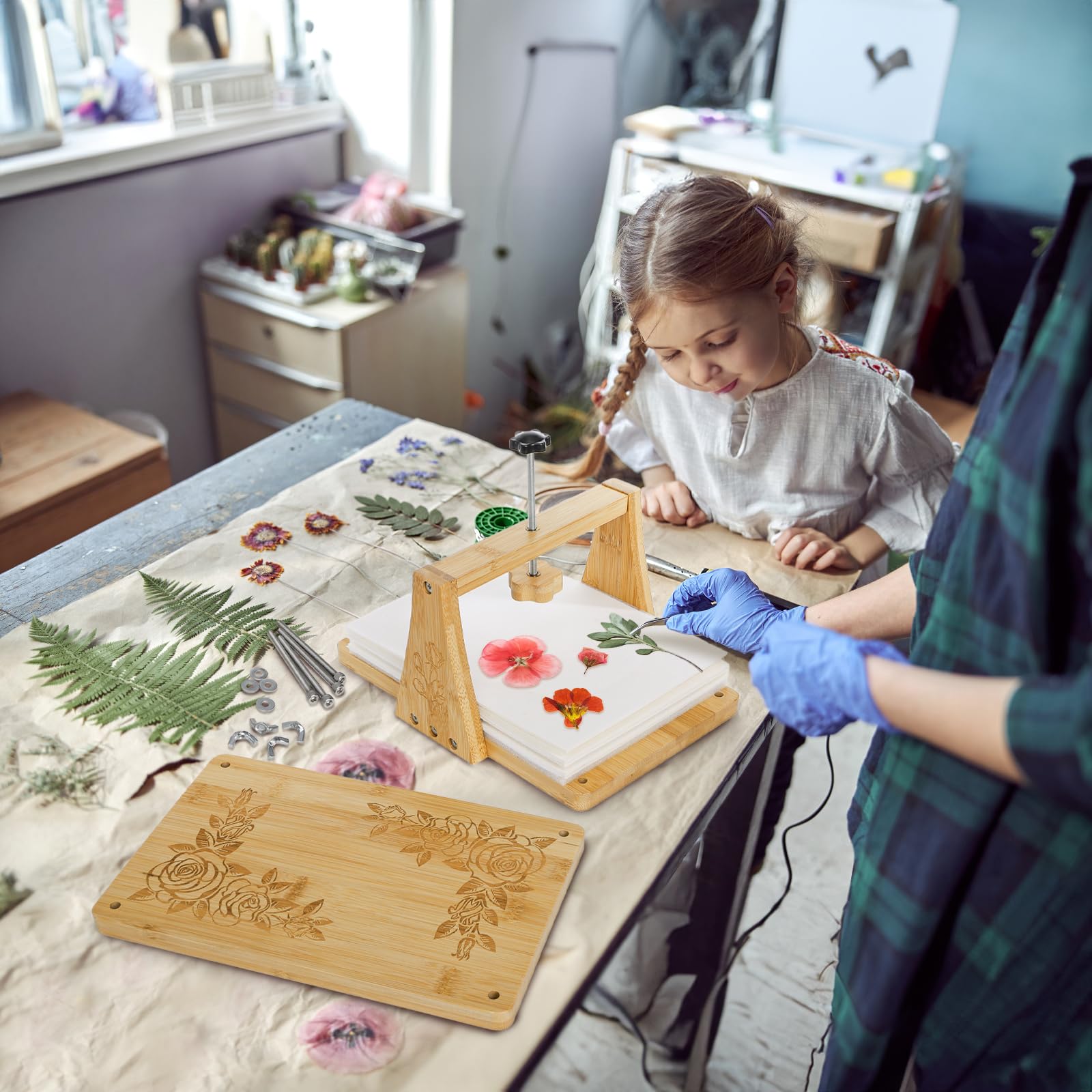 Pumtus leaves and flowers pressed with kit for DIY art projects