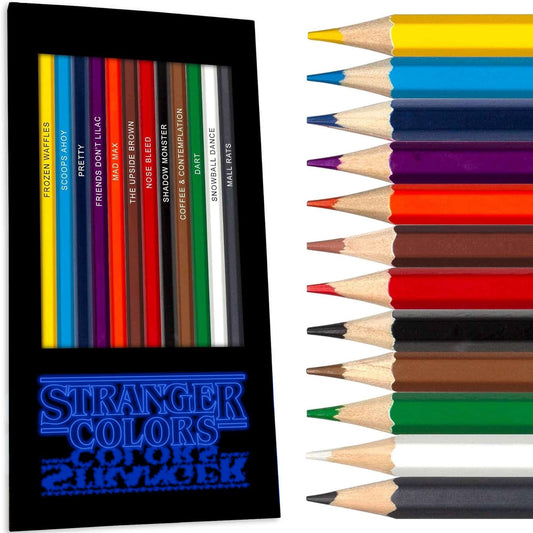 Pun Labs Stranger Colors display box showcases clever foil-stamped names for collectors.