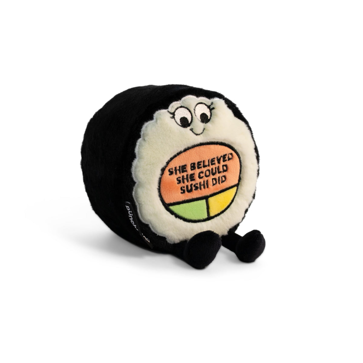 Punchkins sushi plushie with punny motto for playful desk or shelf display