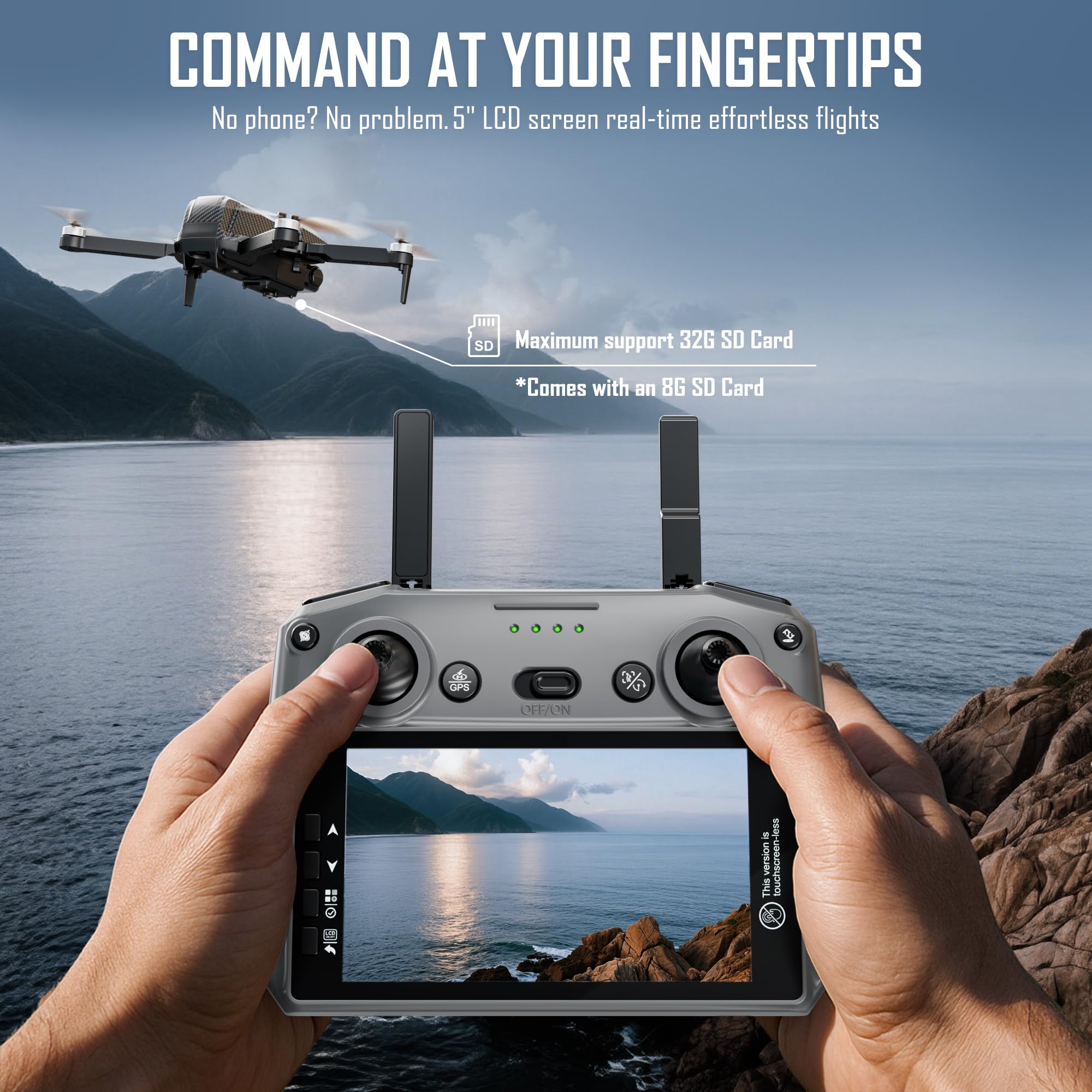 Punieayi GPS drone beginner controls with one-key takeoff and landing
