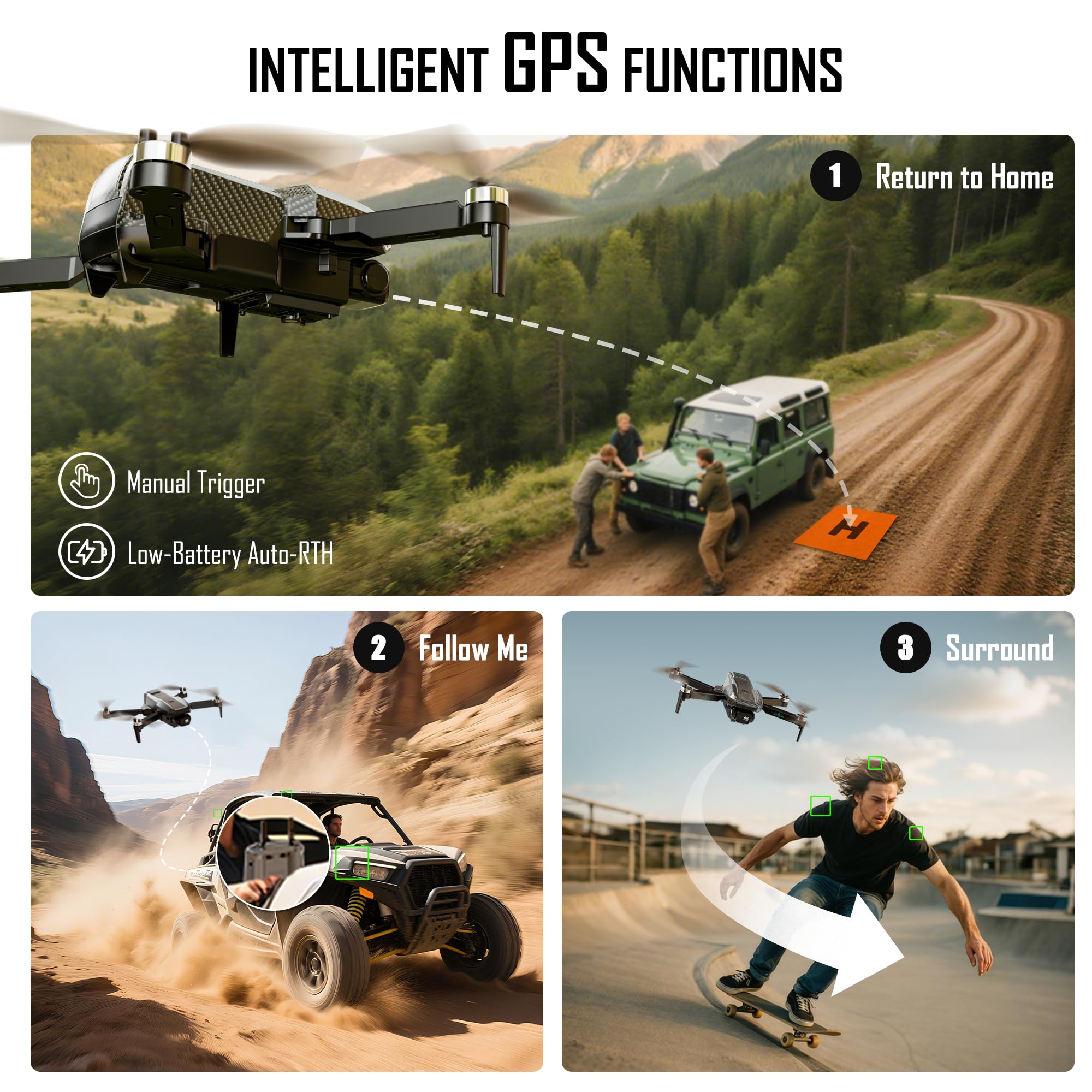Punieayi GPS drone extended flight batteries for up to 90 minutes