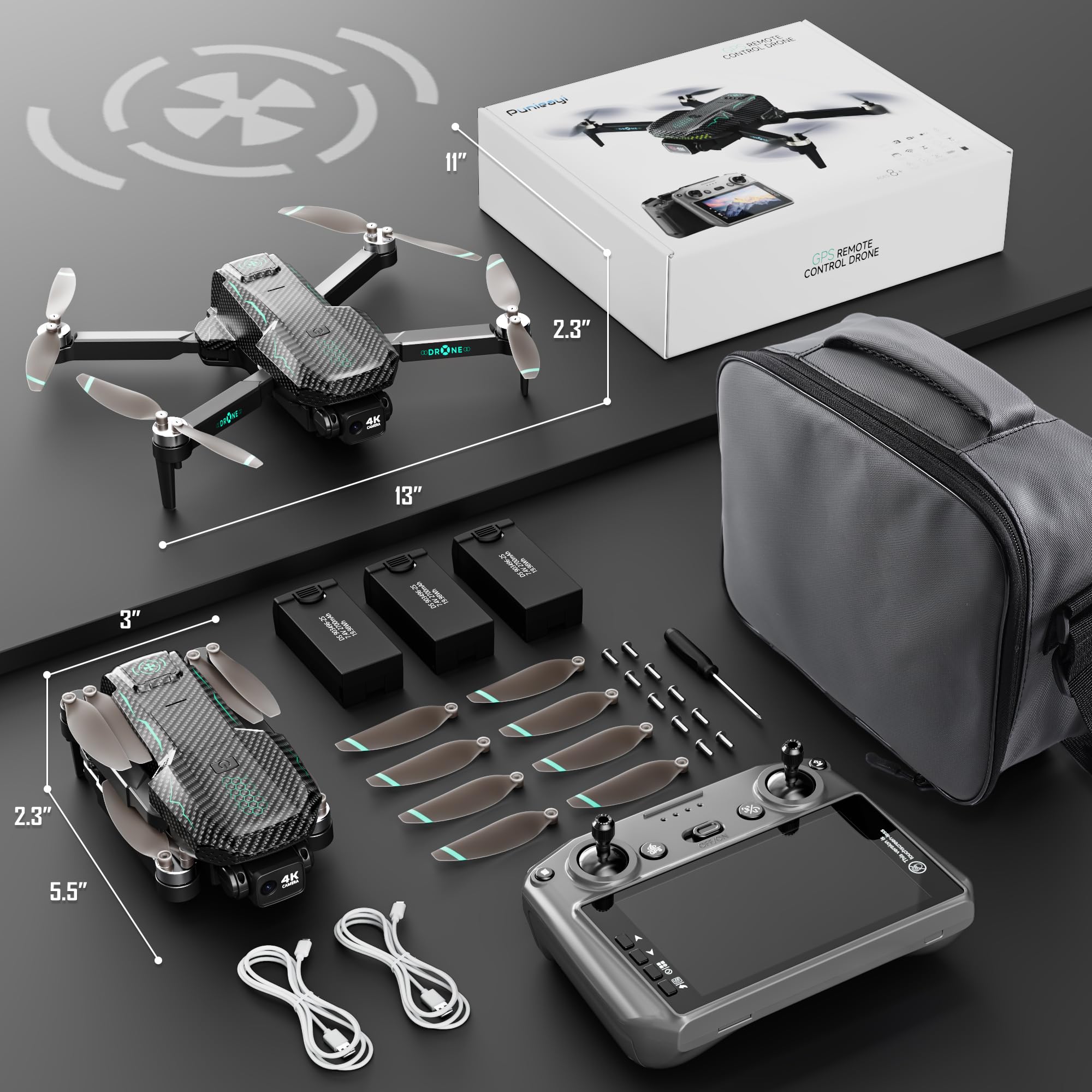 Punieayi GPS drone portable protective case for travel