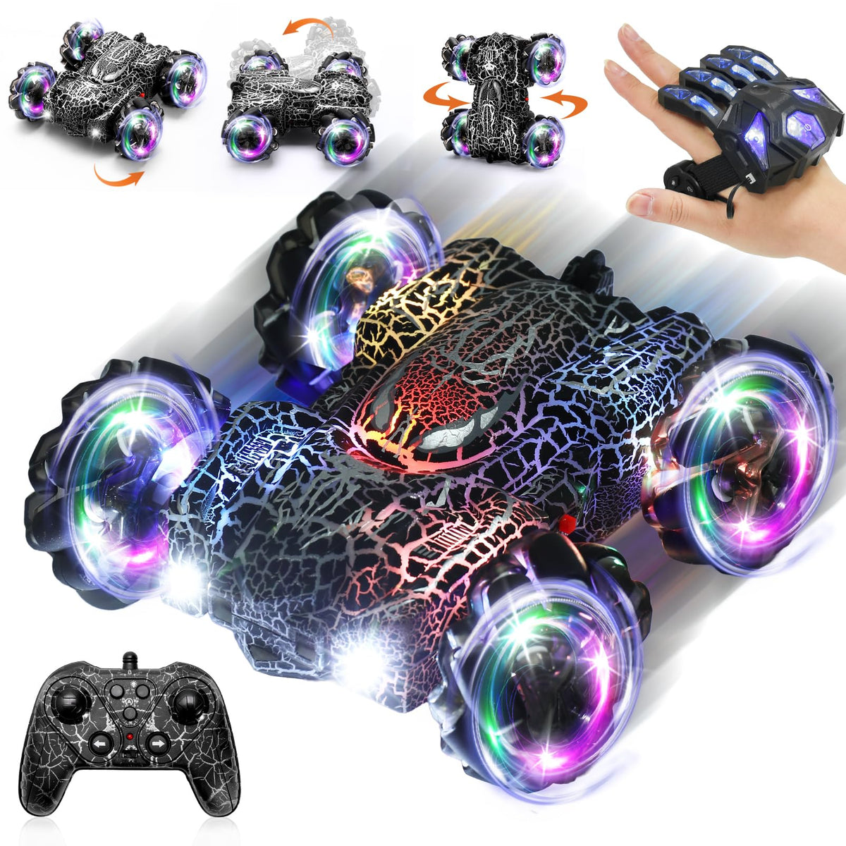 Punieayi hand controlled RC car with gesture sensing for intuitive indoor play.