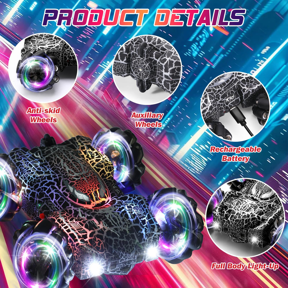 Punieayi RC car with whole body LED lights for dazzling nighttime fun.