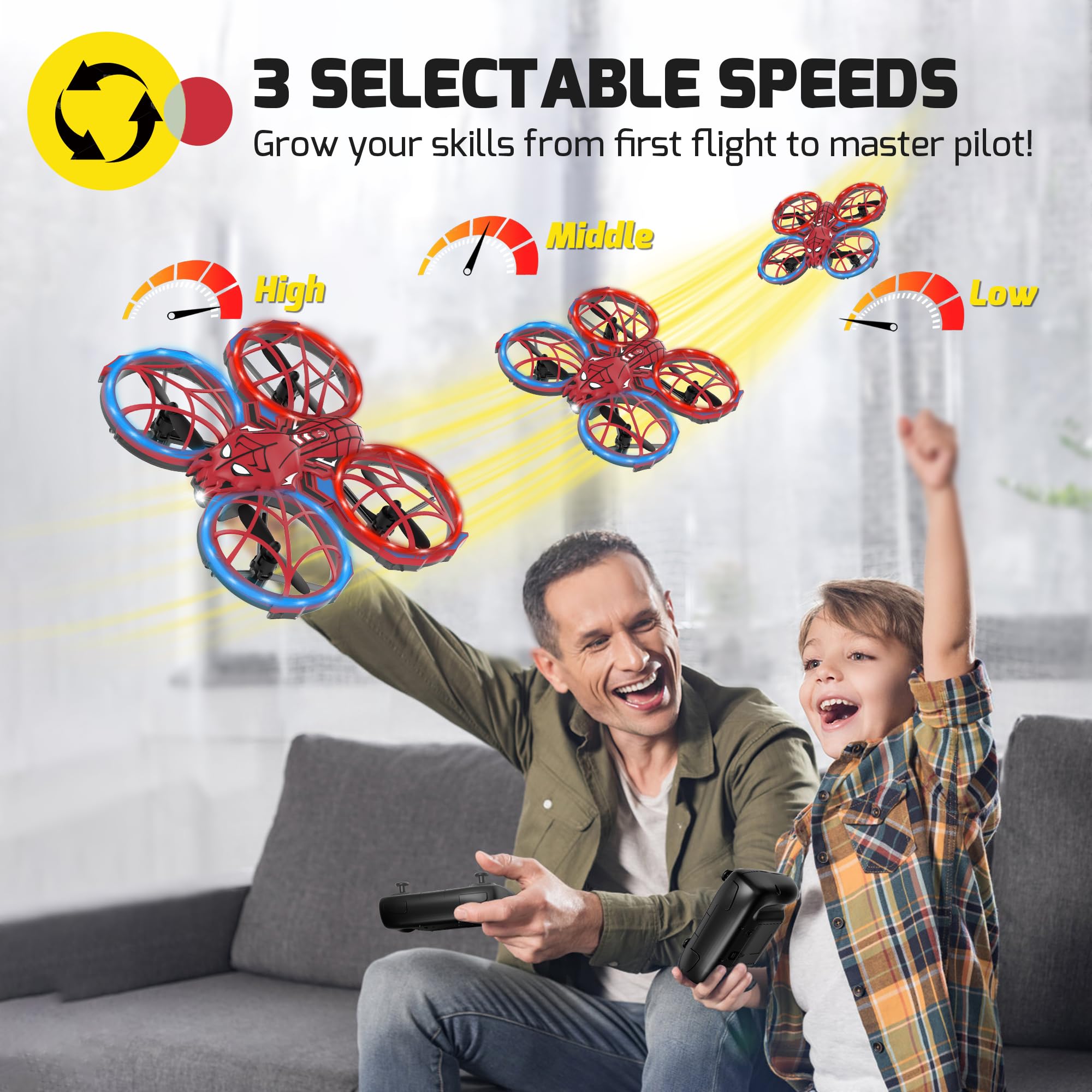Punieayi Spider mini drone performing 360° flips for dynamic aerial tricks