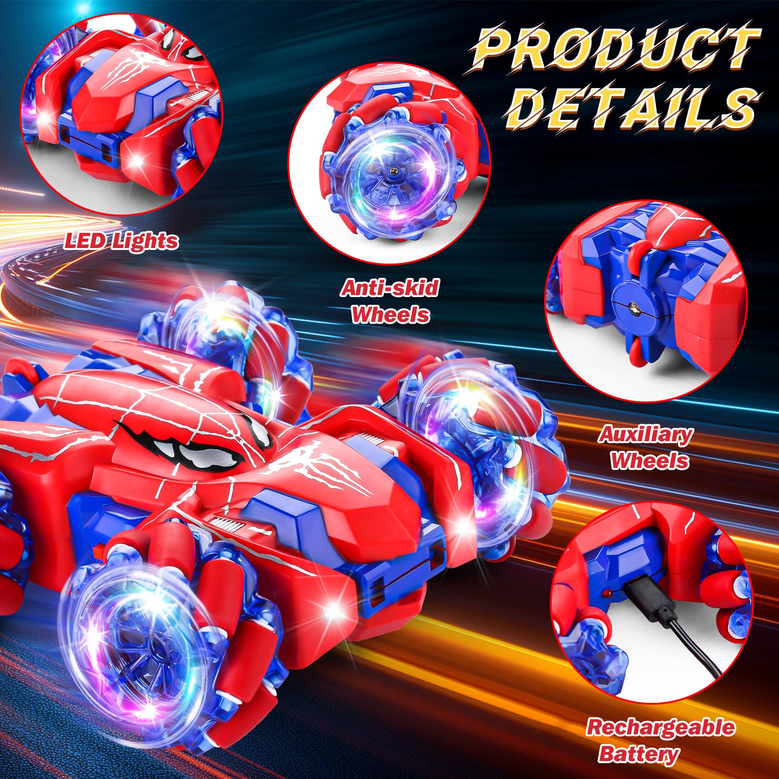 Punieayi Spider RC Car performs 360-degree rotation for exciting flips