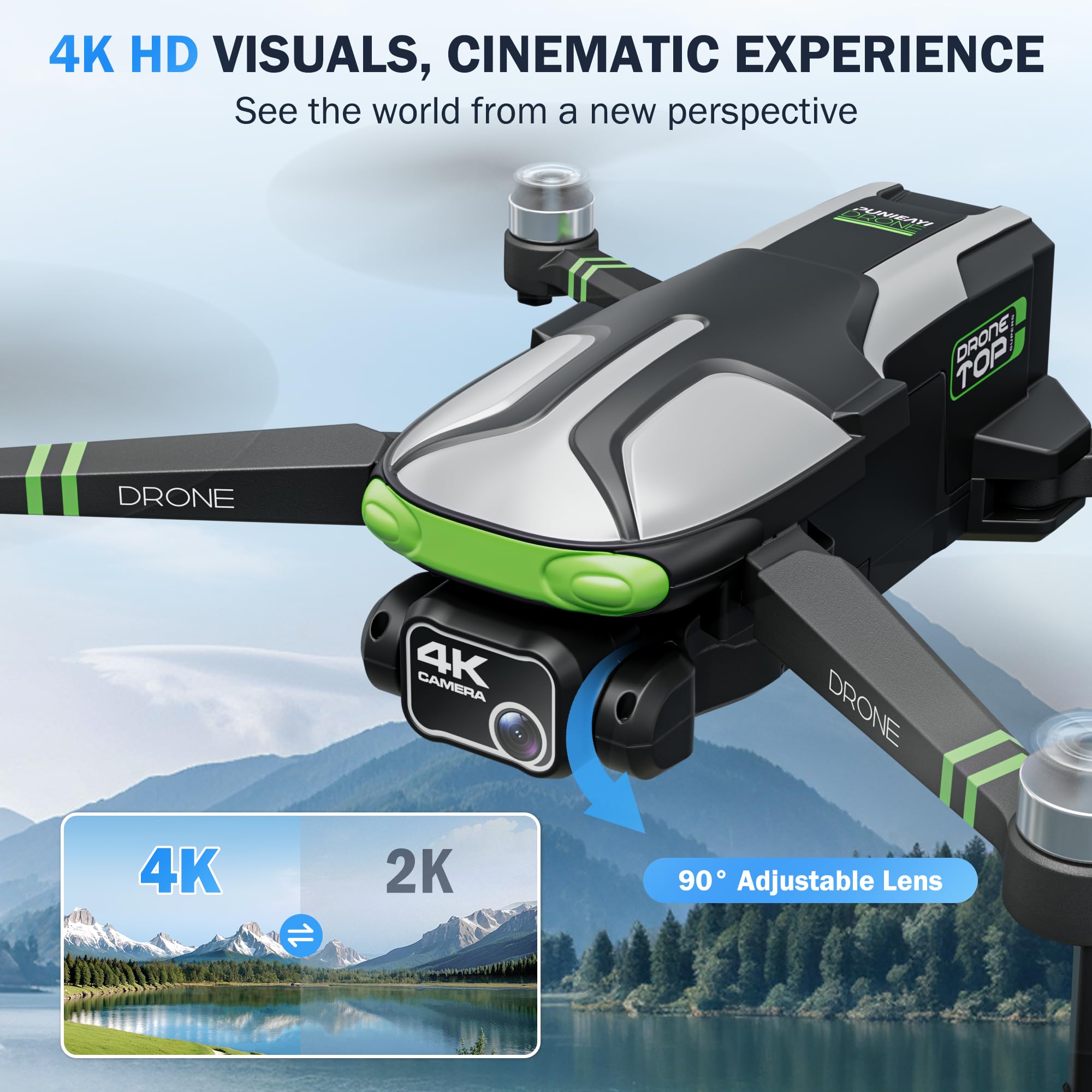 Punieayi ZY90 PRO 4K camera delivers crisp aerial shots for travel and events.