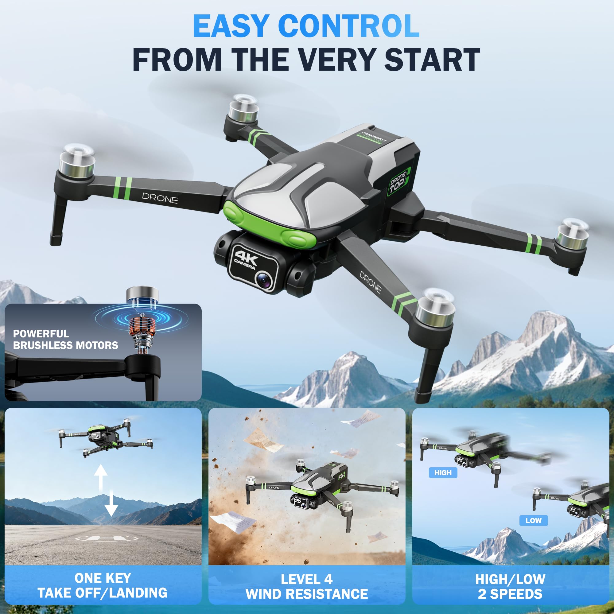 Punieayi ZY90 PRO GPS follow and auto return for safer adventures.